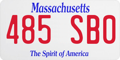 MA license plate 485SB0