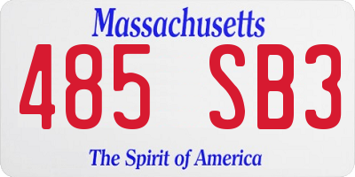 MA license plate 485SB3