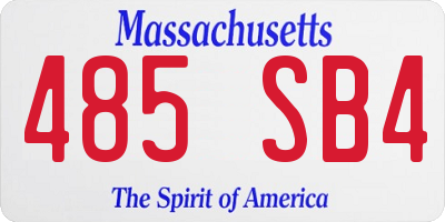 MA license plate 485SB4