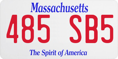 MA license plate 485SB5