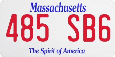 MA license plate 485SB6