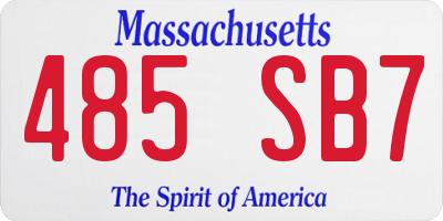MA license plate 485SB7