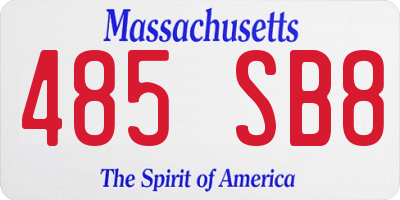 MA license plate 485SB8