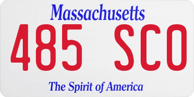 MA license plate 485SC0