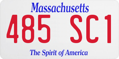 MA license plate 485SC1