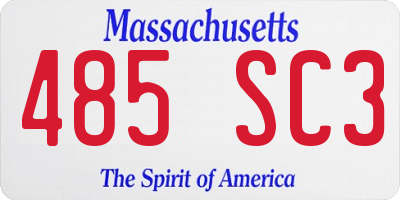 MA license plate 485SC3