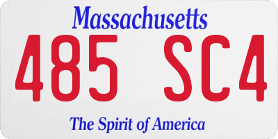 MA license plate 485SC4