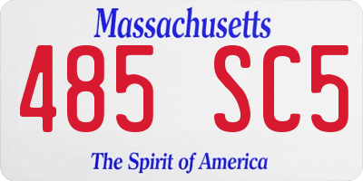 MA license plate 485SC5