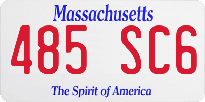 MA license plate 485SC6