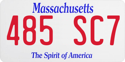 MA license plate 485SC7
