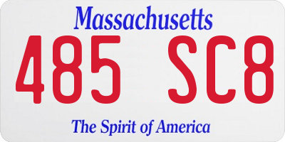 MA license plate 485SC8