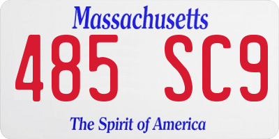 MA license plate 485SC9