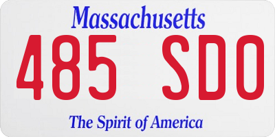 MA license plate 485SD0