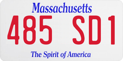 MA license plate 485SD1