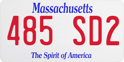 MA license plate 485SD2