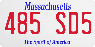 MA license plate 485SD5