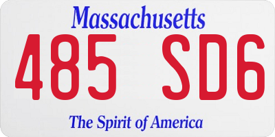 MA license plate 485SD6
