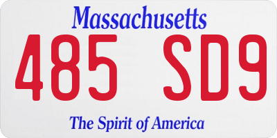 MA license plate 485SD9