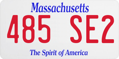 MA license plate 485SE2