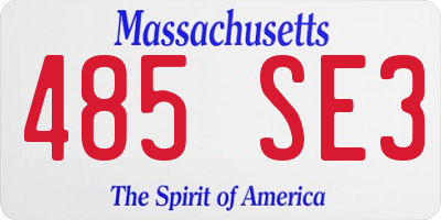 MA license plate 485SE3
