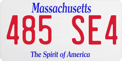 MA license plate 485SE4
