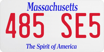 MA license plate 485SE5