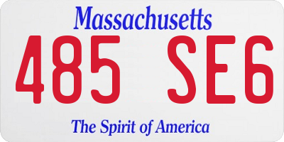MA license plate 485SE6