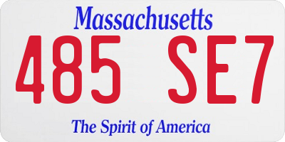 MA license plate 485SE7