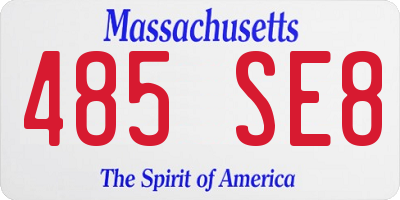 MA license plate 485SE8
