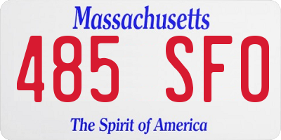 MA license plate 485SF0