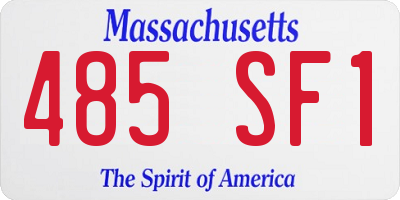 MA license plate 485SF1