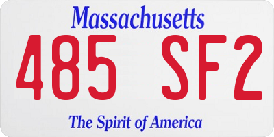 MA license plate 485SF2