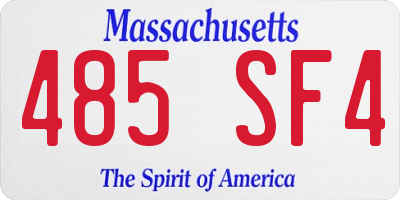 MA license plate 485SF4