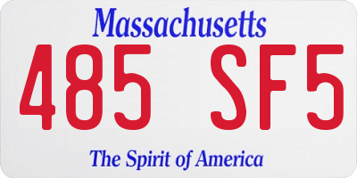 MA license plate 485SF5