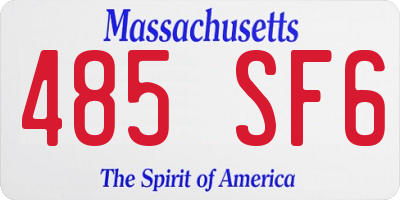 MA license plate 485SF6