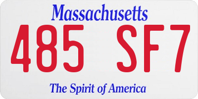 MA license plate 485SF7