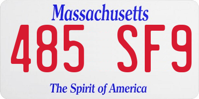 MA license plate 485SF9