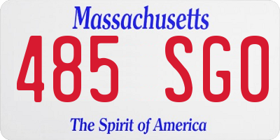 MA license plate 485SG0