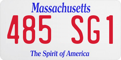MA license plate 485SG1