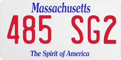 MA license plate 485SG2