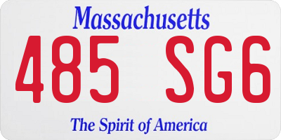 MA license plate 485SG6