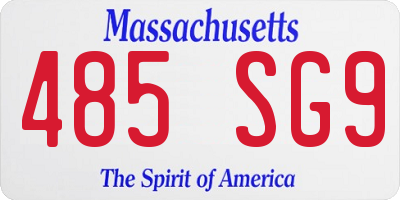 MA license plate 485SG9