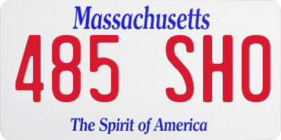 MA license plate 485SH0