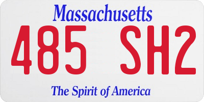MA license plate 485SH2
