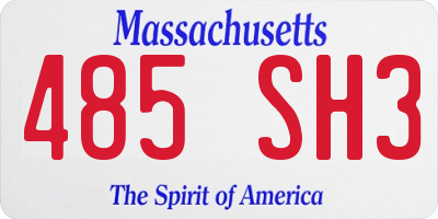 MA license plate 485SH3
