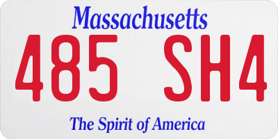 MA license plate 485SH4