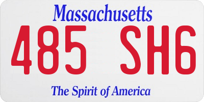MA license plate 485SH6