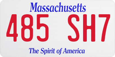 MA license plate 485SH7
