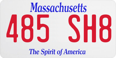 MA license plate 485SH8