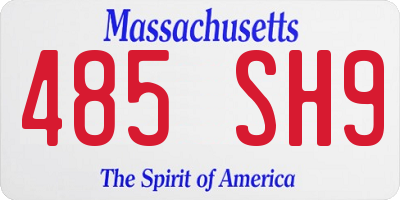 MA license plate 485SH9